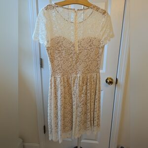Express Cream Lace Dress